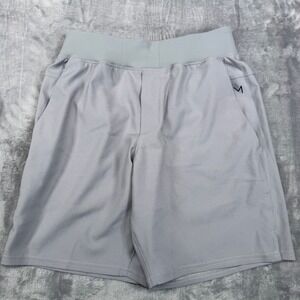 Maven Thread Mens Size S Athletic Shorts Light Gray Elastic Waist Zipper Pocket
